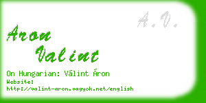 aron valint business card